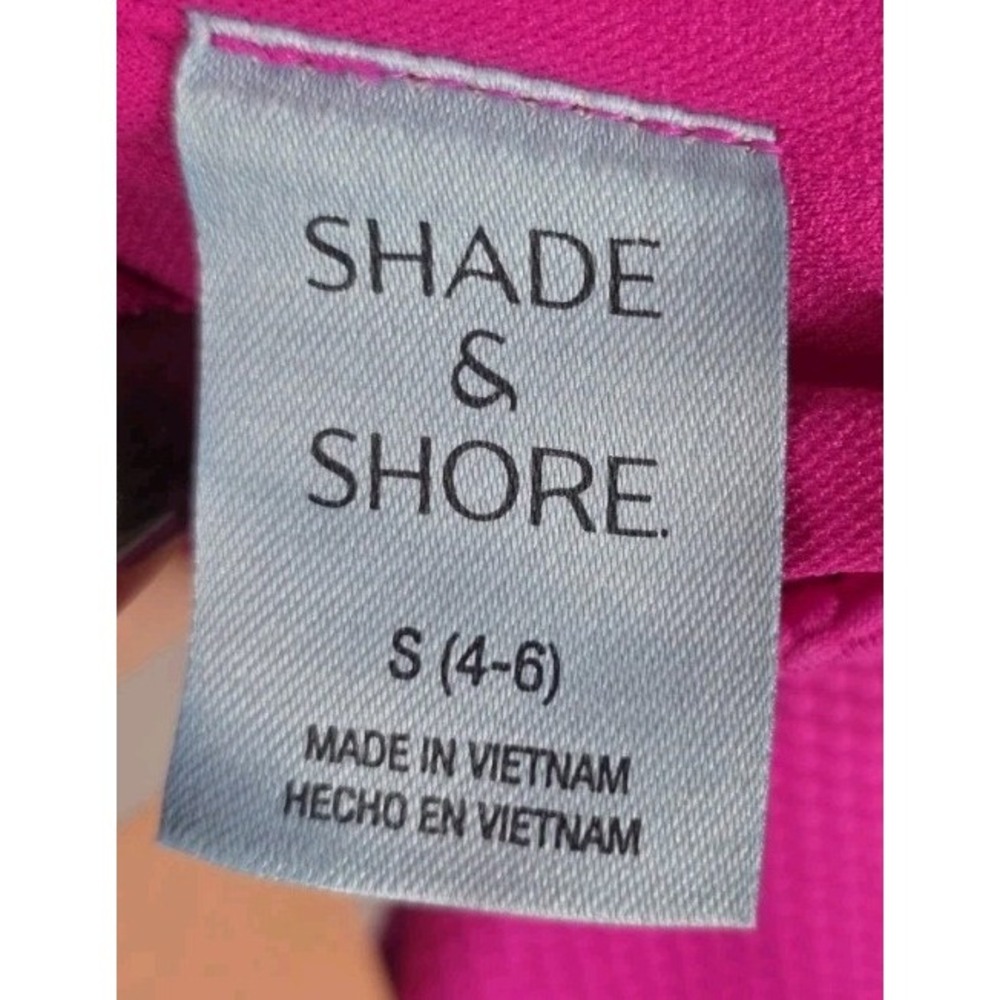 NWT Shade & Shore Pink One Piece Swimsuit Textured High Leg Size S 4-6 - Picture 5 of 12